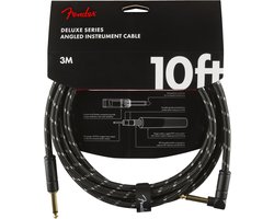 Fender Gitaarkabel Deluxe Series Black Tweed 3 Meter Recht/Haakse Pluggen 0990820090