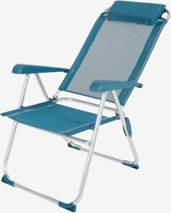 Chaise De Camping Pliable Réglable - Chaise Longue Avec Appui-tête, Porte-gobelet, Sac, 140 Kg Max
