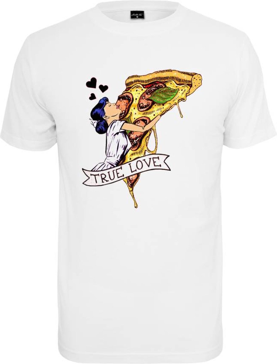 Mister Tee Pizza Love Unisex T-shirt XL Wit