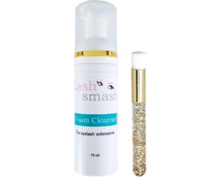 Foam cleanser mild parabeen vrij - 70 ml – wimper shampoo – NU MET Wimper reinigingsborstel - Lash foam shampoo - lash soap - wimper zeep - cleanser for eyelashes - wimper schuim - wimper reiniging- olievrij