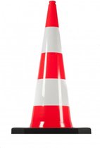 Reflecterende verkeerskegel 100 cm PVC / REC | Rood / Oranje - Wit | Pion - Pylon - Kegel - Pilon - Pilonnen | Veiligheid - Verkeer - Afzetten | De Veiligheids-winkel