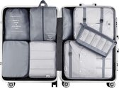 TRAVEL Packing Cubes Set 8-delig - Bagagelabel - Kleding organizer set voor koffer en backpack - Bagage organizers - Grijs