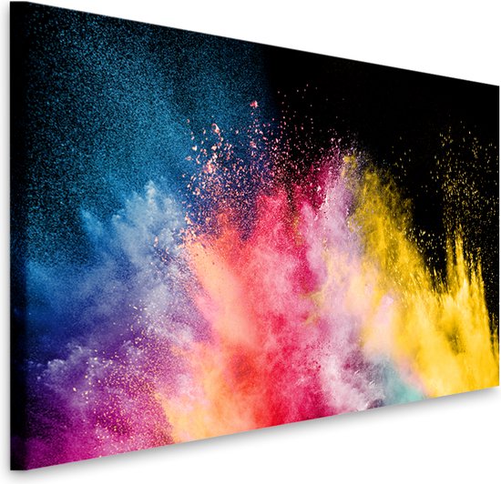 einde oor partner Schilderij - Kleurrijke explosie, een feest van kleuren, premium print,  wanddecoratie,... | bol.com