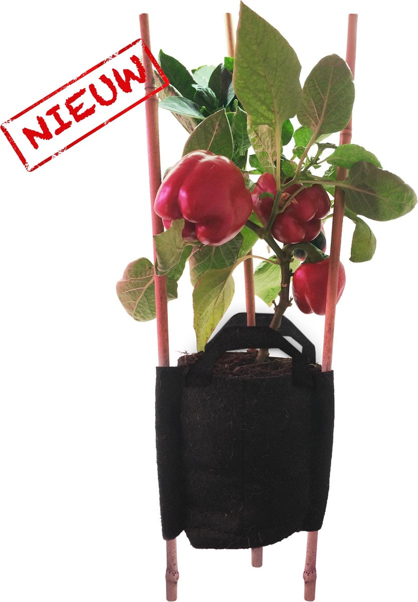 Tomaten Grow Bag - Kweekzak - 20 liter (Ø30x25cm) met handvaten - Zwart - per 2 stuks