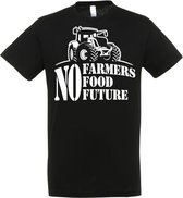 T-shirt No Farmer No Food No Future | Boerenprotest | Ik ben trots op de boer | Zwart | maat XL