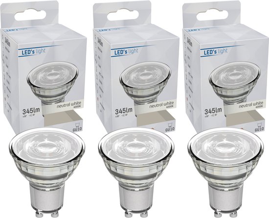 ProLong LED Lamp GU10 Helder - Koud wit - Reflector spot MR16 - 4W vervangt 40W - 3 spotjes