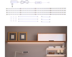 B.K.Licht - LED strips - 4x 50cm - met schakelaar - siliconencoating - keukenverlichting - zelfklevend