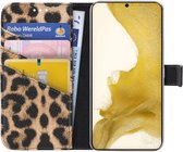 My Style Flex Wallet Telefoonhoesje geschikt voor Samsung Galaxy S22 Hoesje Bookcase Portemonnee - Leopard