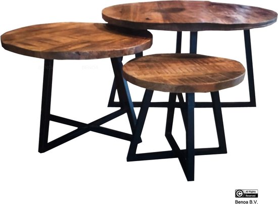 Iron Round Coffee Table (Set of 3)