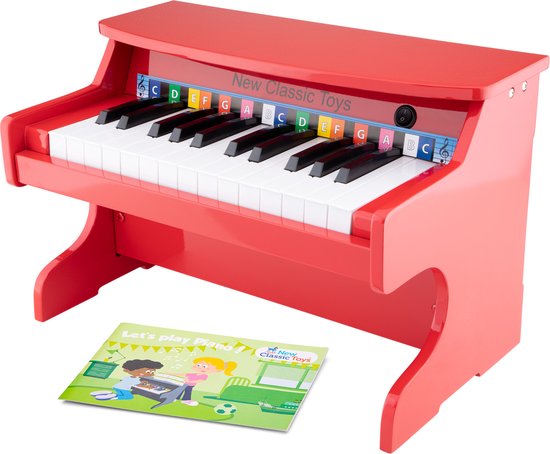 Mysterie motto Vochtig New Classic Toys Elektronische Speelgoed Piano met Muziekboekje - Rood |  bol.com