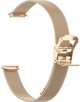 By Qubix Fitbit luxe bandje - Milanese bandje met klemsluiting - Vintage goud Smartwatchbandje horlogeband polsband Armband Strap Band Watchband