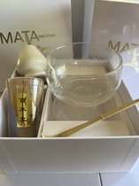MataMatcha startersset - Gehamered glas - 4-delig - Complete matcha kit
