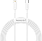 Baseus 2m USB-C naar Lightning kabel, 20W, PD, 2m (wit) CATLYS-C02