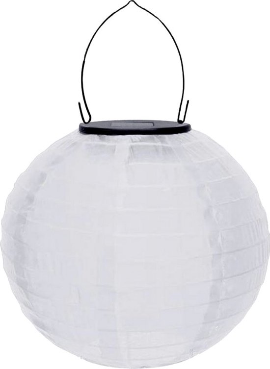 Witte Solar lampion 25cm | tuinverlichting | feestverlichting | lampion op zonne-energie| voor buiten|