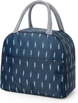 Lunch Bag - Blauw/Wit | Koeltas | Polyester / Nylon | 23x15x20 cm | Fashion Favorite