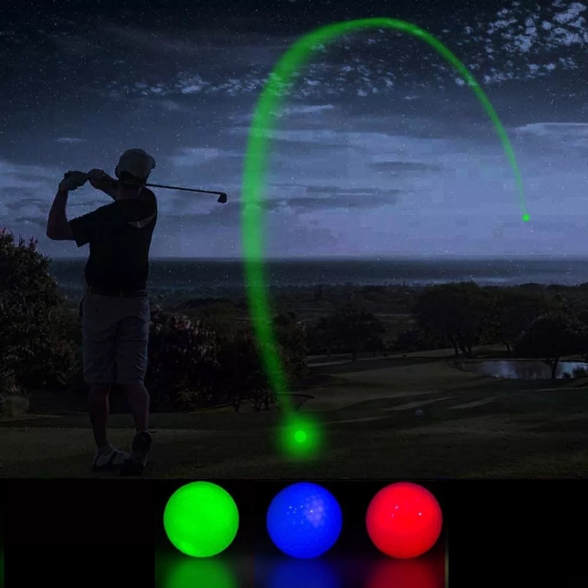 Firsttee Golfballen LED - HERBRUIKBAAR - Glow balls - Golfbal - Golf accessoires