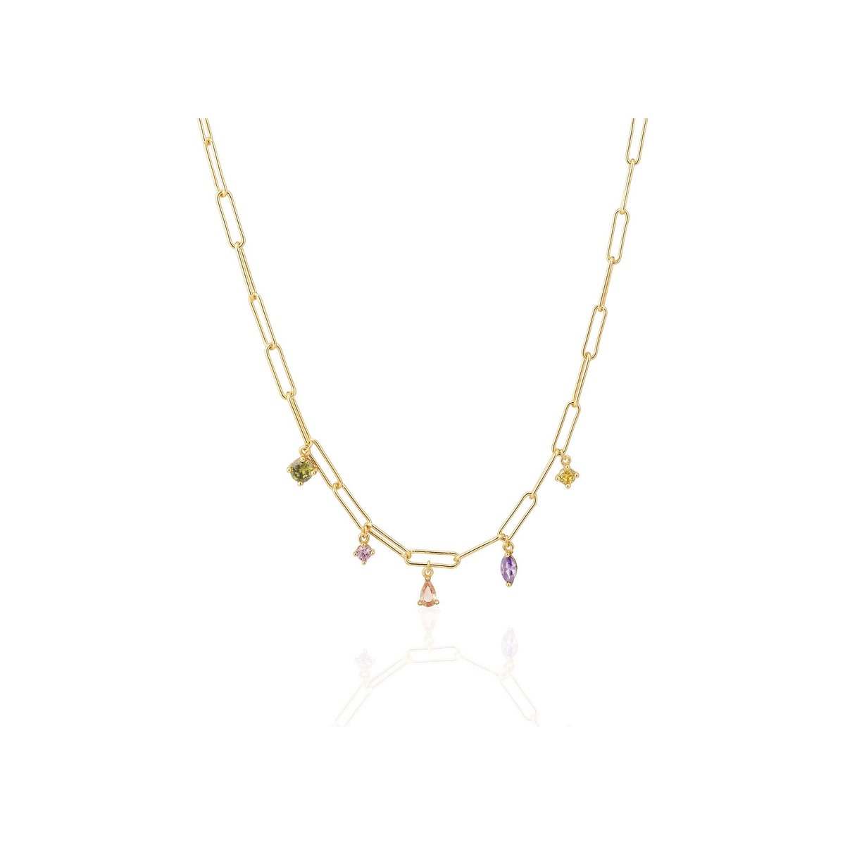Sif Jakobs sieraden Dames Ketting 925 sterling zilver sterling zilver Zirkonia One Size Goud / Kleurrijk 32019253