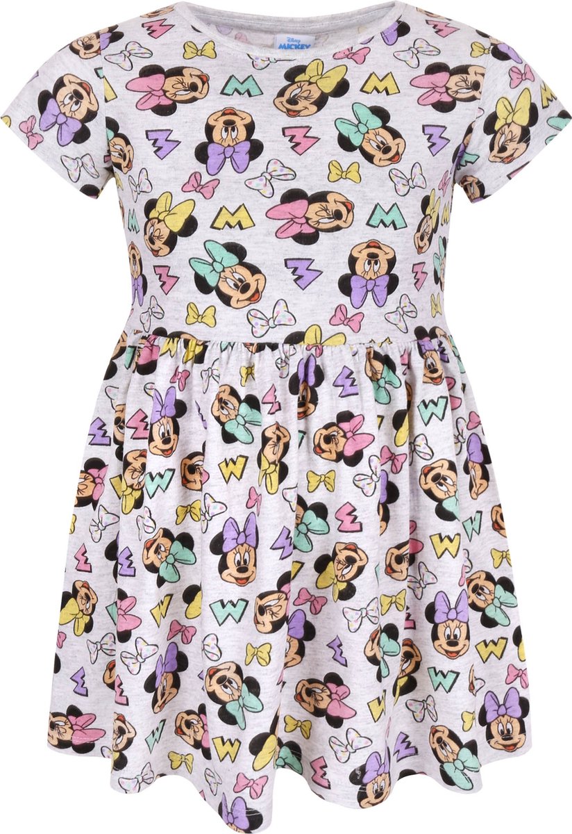 Grijze, gemêleerde jurk met korte mouwen - Minnie Mouse DISNEY / 122