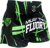 Fluory Kickboks Broekje Stripes Zwart Groen maat XL
