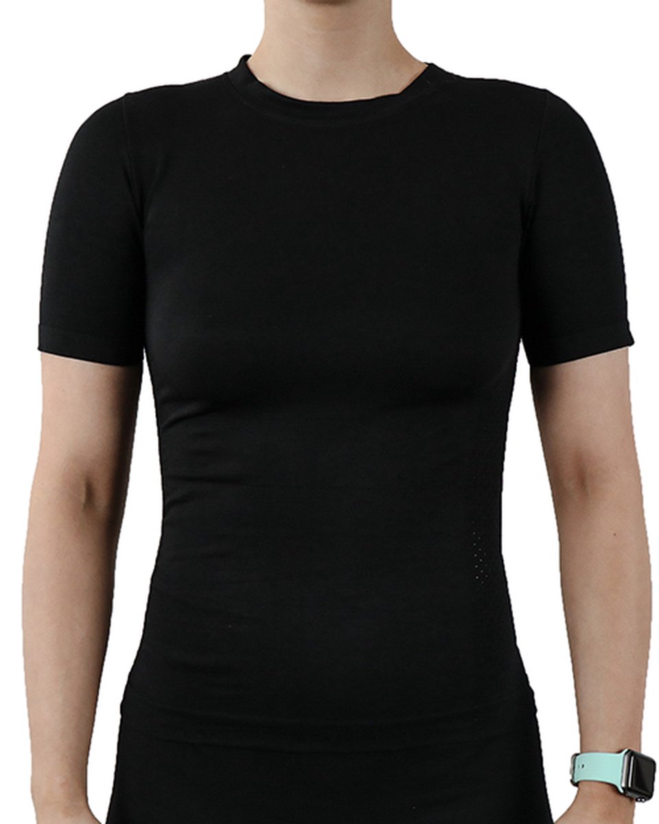Pretty Polly Active-Wear T-Shirt met korte mouwen - XL - Zwart