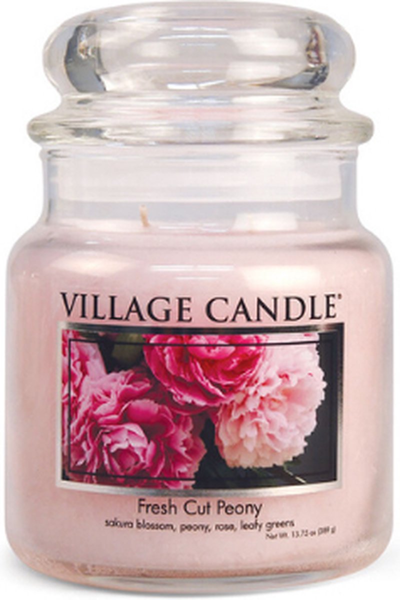 Village Candle Medium Jar Fresh Cut Peony