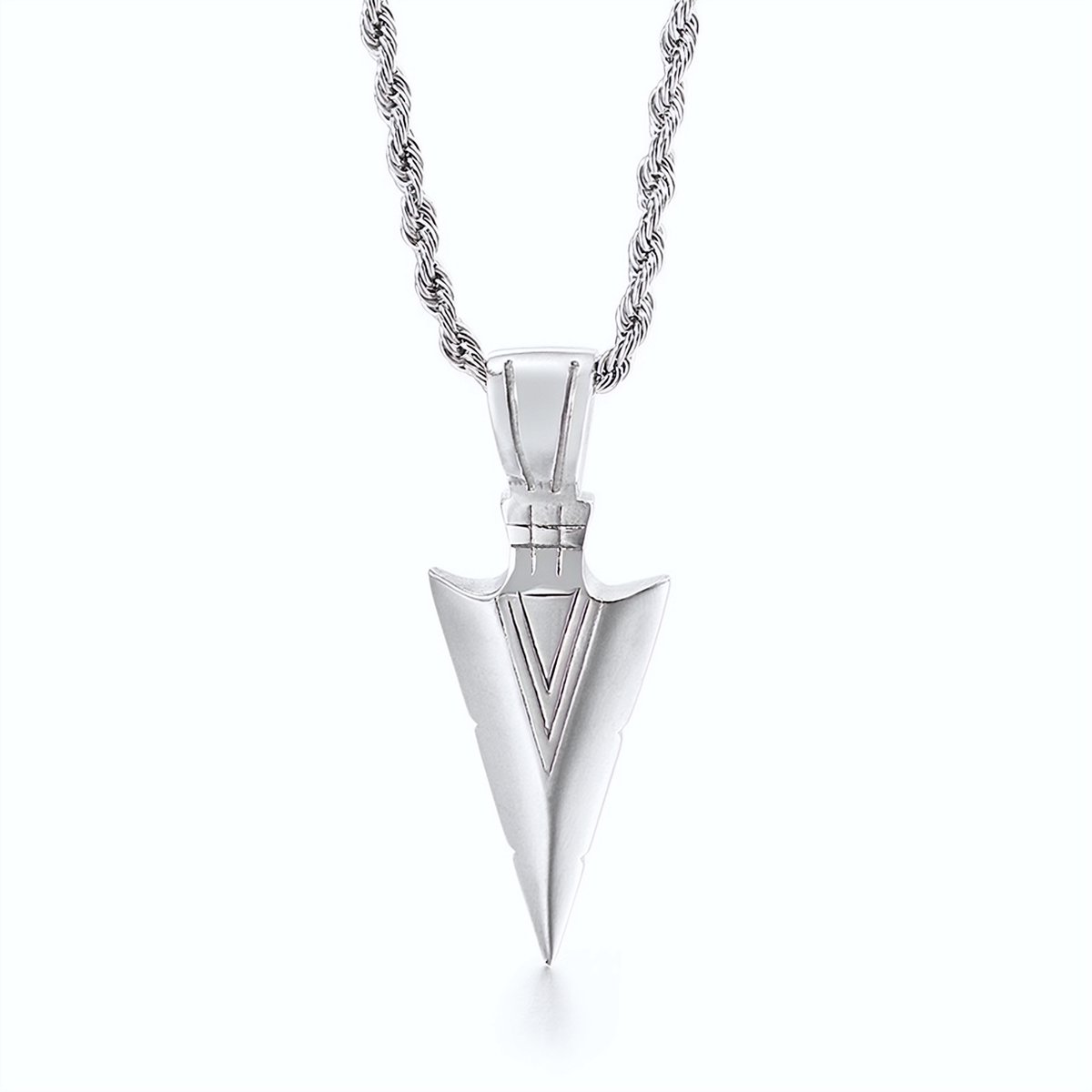ICYBOY Viking Mjolnir Rune Amulet Roestvrije Stalen Pendant [Spearpoint] Kalen Nordic Norse Viking Jewelry Stainless Steel