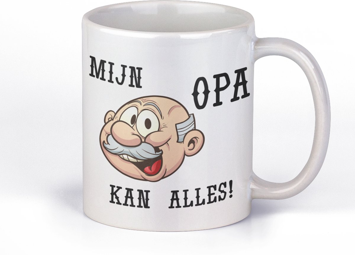 Mok Mijn opa kan alles! | Met afbeelding hoofd | vaderdag of verjaardag | grappige cadeaumok | kleinkind