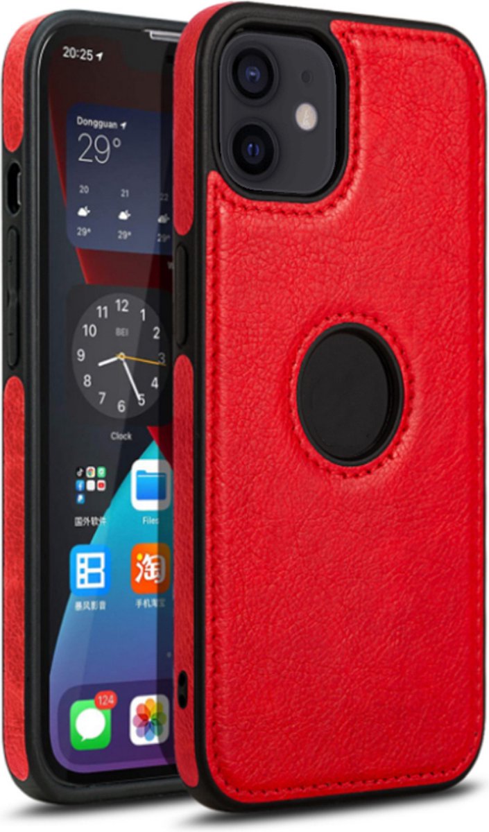 Smartphonica iPhone 11 leren hoesje - Rood geschikt voor iPhone 11