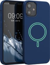 kwmobile telefoonhoesje geschikt voor Apple iPhone 12 mini - Hoesje met magneet compatibel met MagSafe - Smartphone case in marineblauw