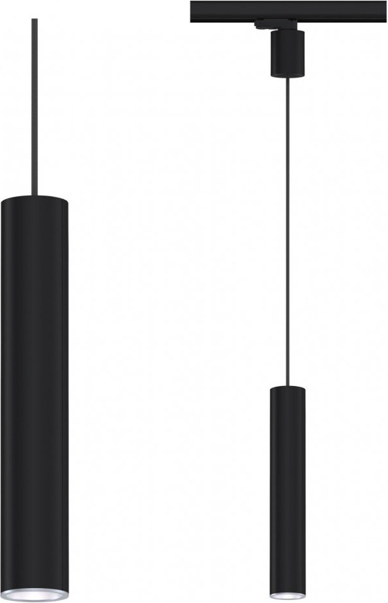 Paulmann 95399 ProRail3 railsysteem voor verlichting, Artemons hanglampen, max. 10 W, zwart, metalen en kunststof rail, GU10 fitting.