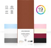 Jacobson PREMIUM - Jersey Hoeslaken - 160x200cm - 100% Katoen - tot 23cm matrasdikte - Bruin