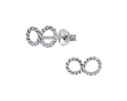 Joy|S - Zilveren infinity oorbellen - rope twisted - 10 x 5 mm