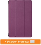 Luxe Case Hoes Geschikt Voor Lenovo Tab P11 / P11 Plus Tablet - Auto Sleep/Wake met Screen Protector - Paars