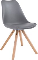 CLP Toulouse Set van 4 stoelen - Vierkant - Kunstleer grijs natura