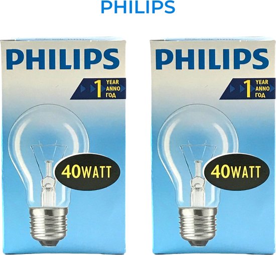 Philips - GLOEILAMP - 40Watt - Helder - Standaardlamp - E27 fitting - Grote  fitting -... | bol.com