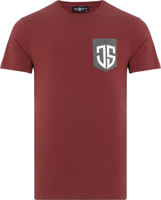Jimmy Sanders - Simone - T shirt heren - Bordeaux