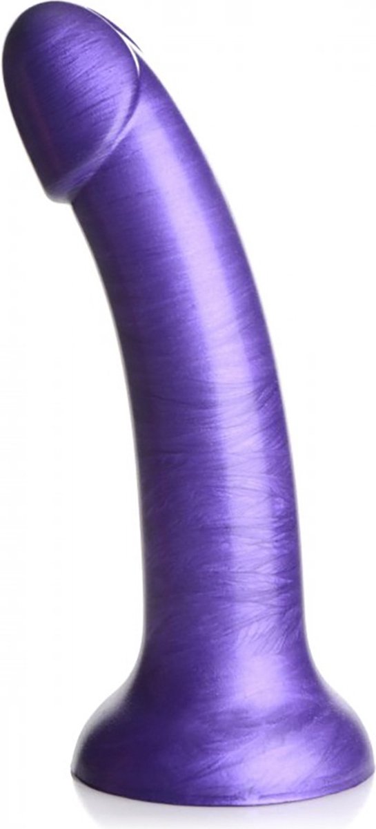 XR Brands G-Tastic - Metalen Siliconen Dildo - 17,8 cm purple