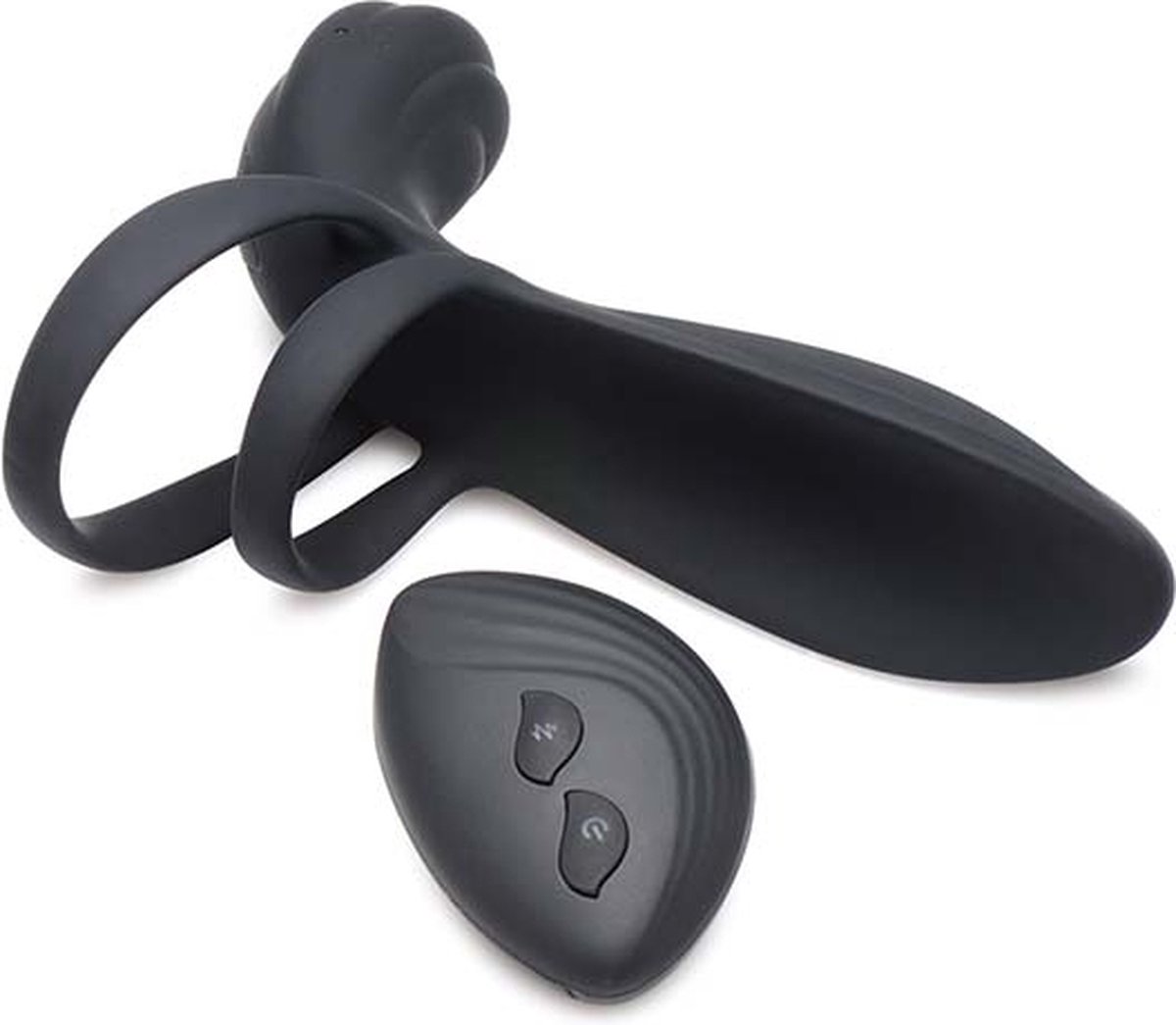 Goedkoopste XR Brands Siliconen Vibrerende Penis Sleeve met Afstandsbediening black