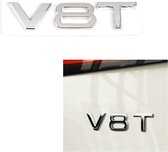 Auto Embleem V8T - Zelfklevende Badge - V8 Logo - universeel/alle automerken - Auto Accessoires