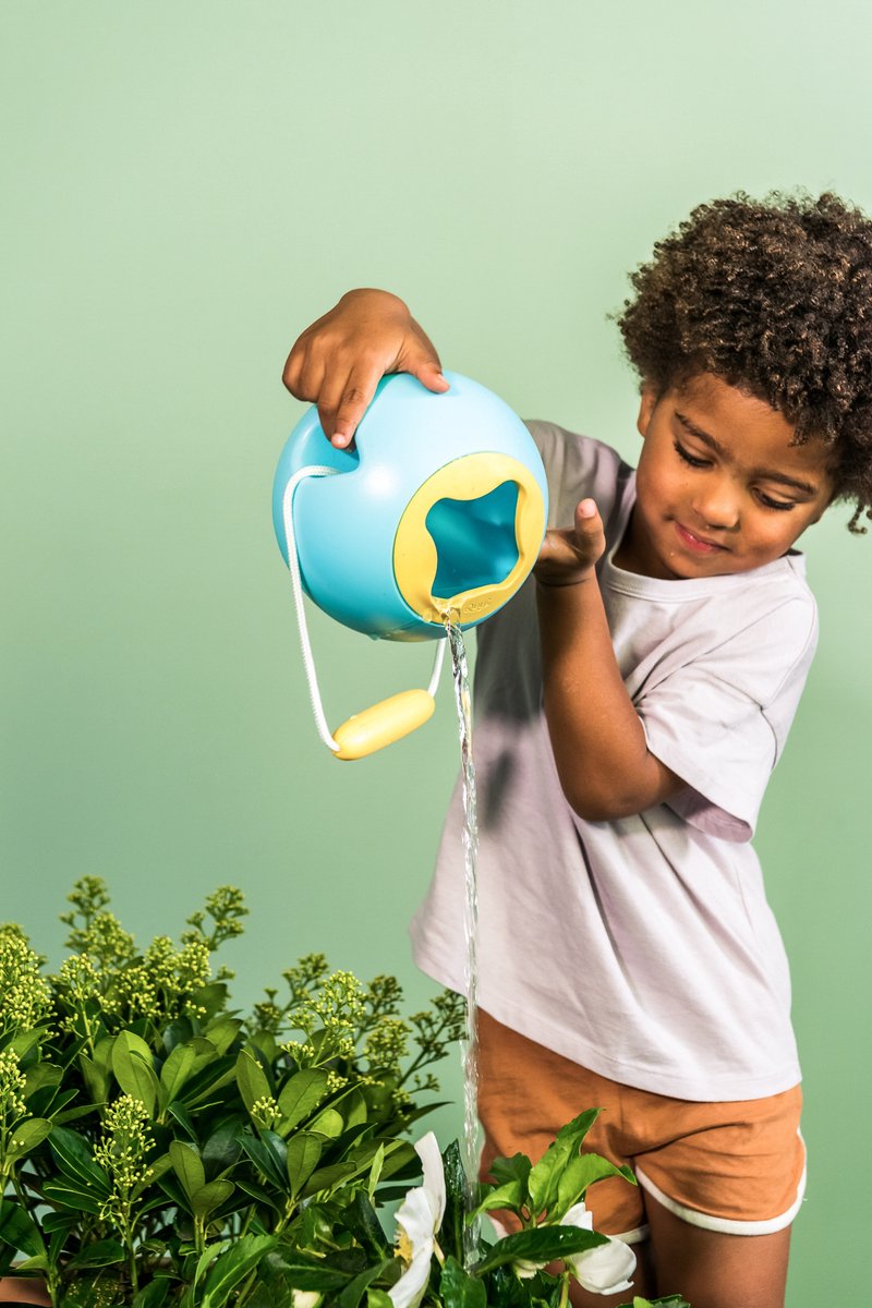 Jouet de Plage - Seau ballon - Mini Ballo Bleu et Jaune - 16 cm