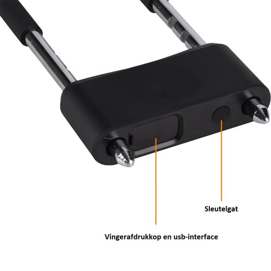 Foxton Fietsslot Met Vingerscan - 90 cm - Zwart