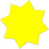 Symbole publicitaire Kangaro - étoile - 18 cm - double face - jaune fluo - 20 pièces - K-700002