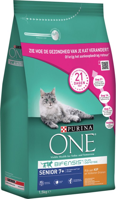 Purina ONE Senior - Kip/Volkoren Granen - Kattenvoer - 1,5 kg