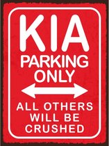 Wandbord - Kia Parking Only