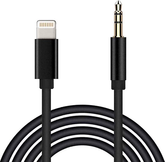 Aux Kabel iPhone Gevlochten Zwart