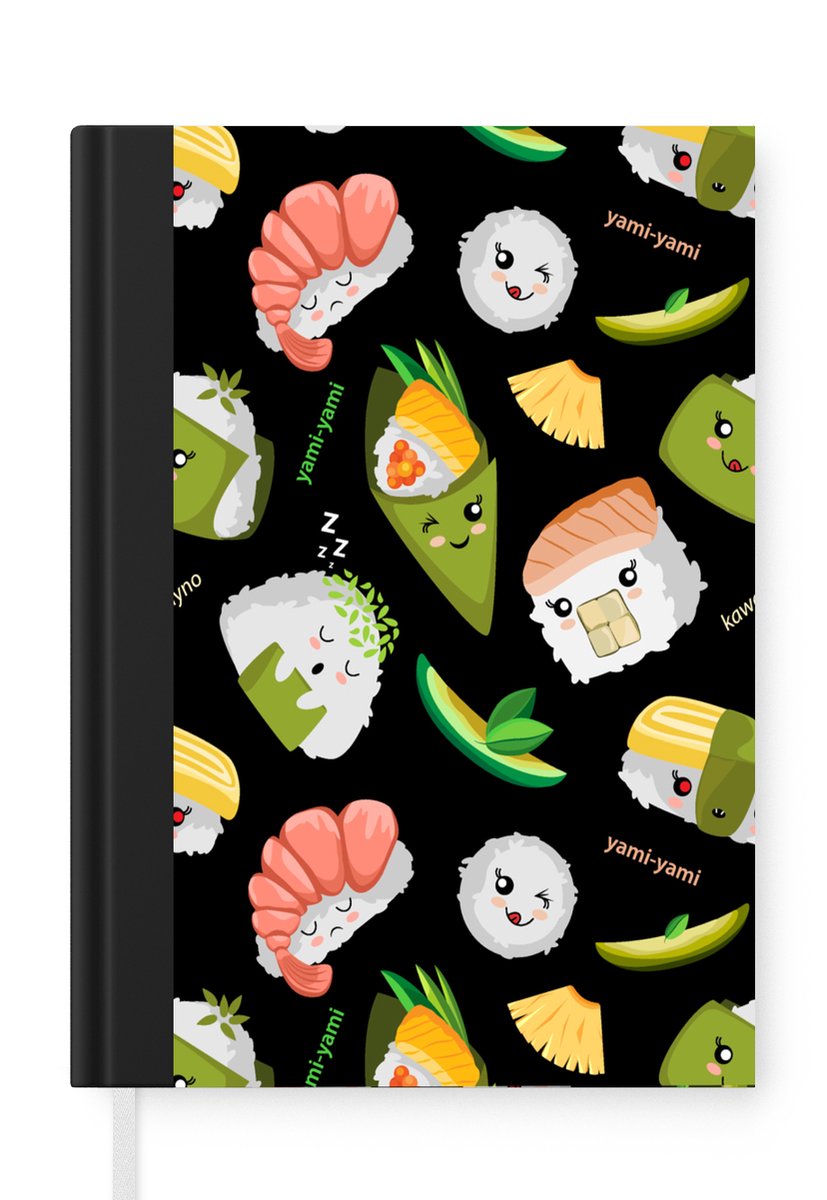 Carnet - Cahier d'écriture - Kawaii - Sushi - Motifs - Carnet - Format A5 -  Bloc-notes