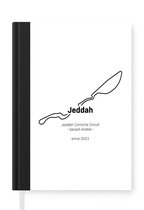 Notitieboek - Schrijfboek - Formule 1 - Circuit - Jeddah - Notitieboekje klein - A5 formaat - Schrijfblok - Cadeau voor man