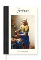 Notitieboek - Schrijfboek - Het melkmeisje - Johannes Vermeer - Oude meesters - Notitieboekje klein - A5 formaat - Schrijfblok