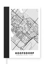 Notitieboek - Schrijfboek - Stadskaart - Hoofddorp - Grijs - Wit - Notitieboekje klein - A5 formaat - Schrijfblok - Plattegrond