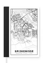 Notitieboek - Schrijfboek - Kaart - Spijkenisse - Zwart - Wit - Notitieboekje klein - A5 formaat - Schrijfblok